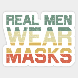 Real Men Wear Masks Vintage Sticker